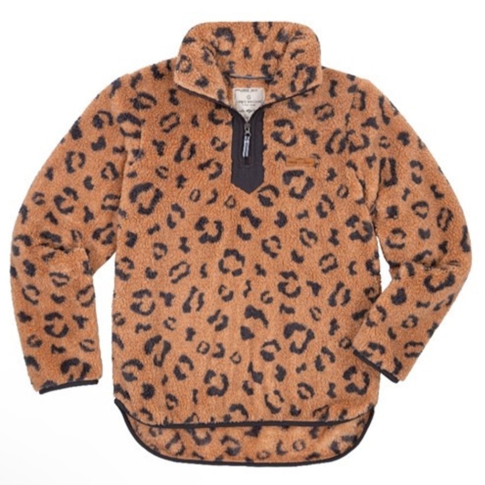 Simply Southern Leopard Animal Print 1/4 Zip Sherpa Pullover, Women’s Sz S - Picture 8 of 9